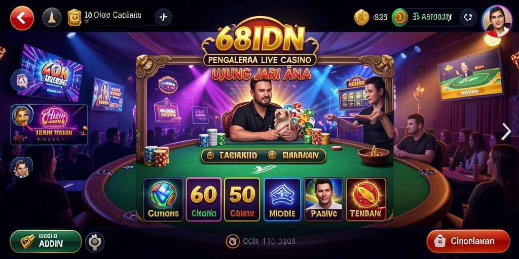 Tampilan menakjubkan permainan Live Casino di 68IDN.