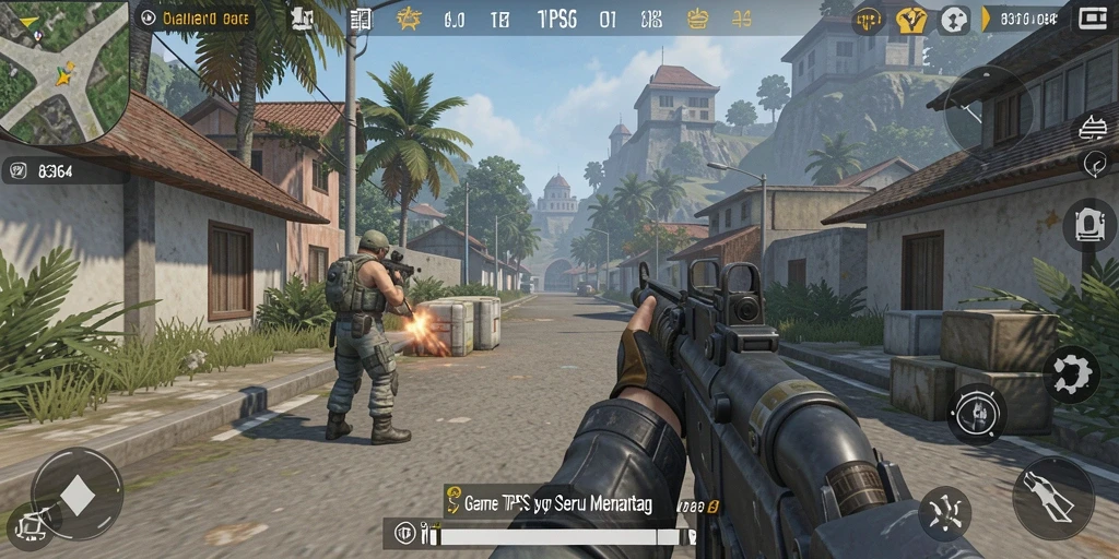 Screenshot gameplay 8364 yang menampilkan aksi seru dalam TPS.