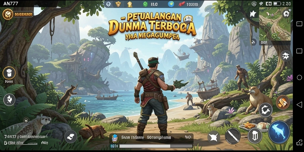 Tampilan gameplay AN777 yang menakjubkan dengan aksi seru dalam dunia terbuka.