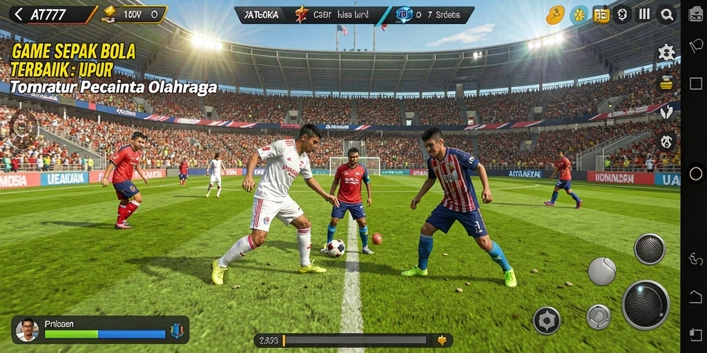 Gameplay seru di AT777 dengan aksi sepak bola nyata.