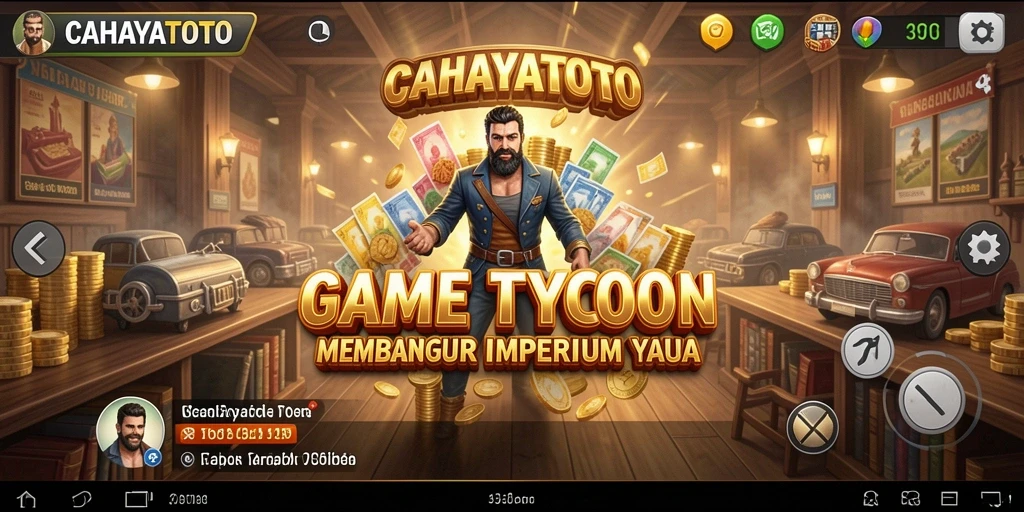 Screenshot gameplay CAHAYATOTO menampilkan aktivitas membangun bisnis Tycoon.