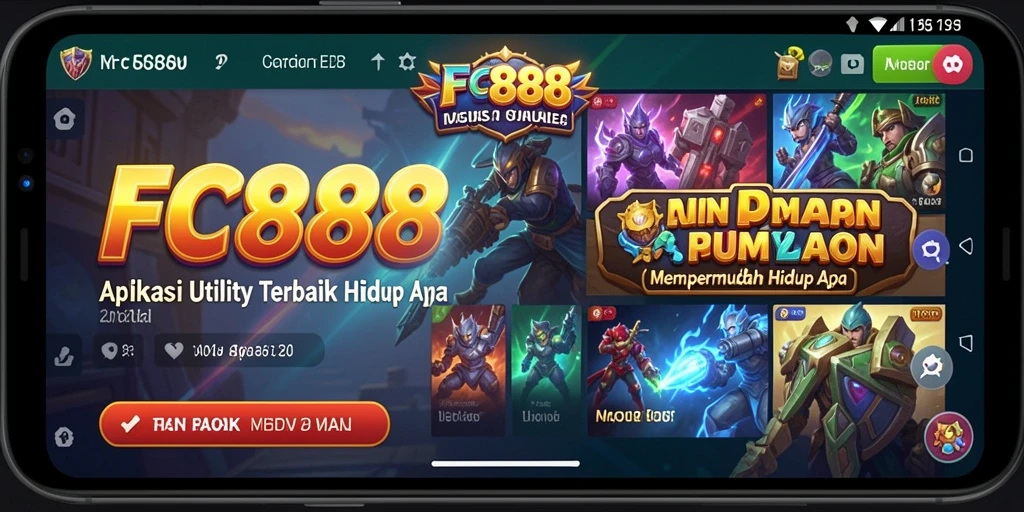 Tampilan utama FC888 dengan fitur-fitur Utility yang interaktif.