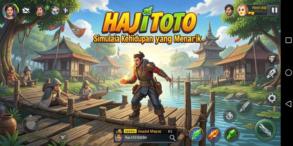Cuplikan gameplay HAJITOTO menunjukkan interaksi karakter yang dinamis.