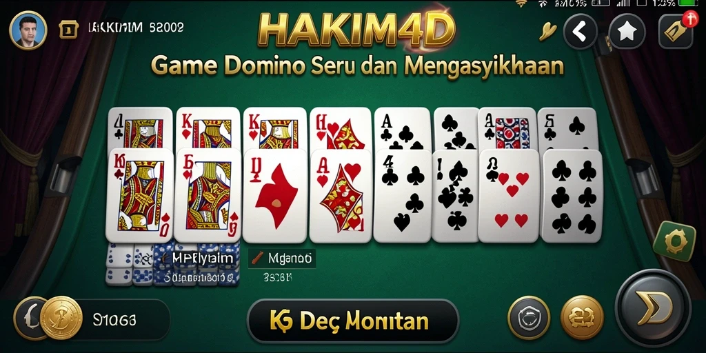 Tampilan gameplay HAKIM4D yang menarik dan seru saat bermain Domino.