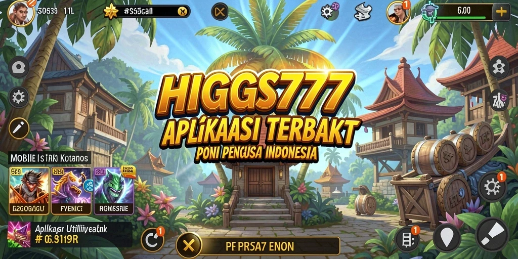 Tampilan layar utama HIGGS777 yang menampilkan fitur Utility.
