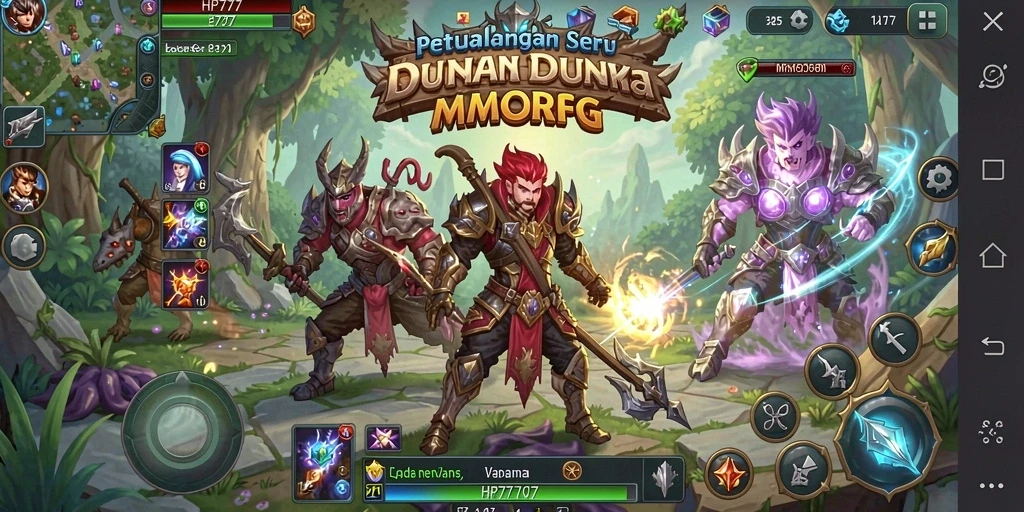 Tampilan gameplay MMORPG yang memukau dan penuh aksi.