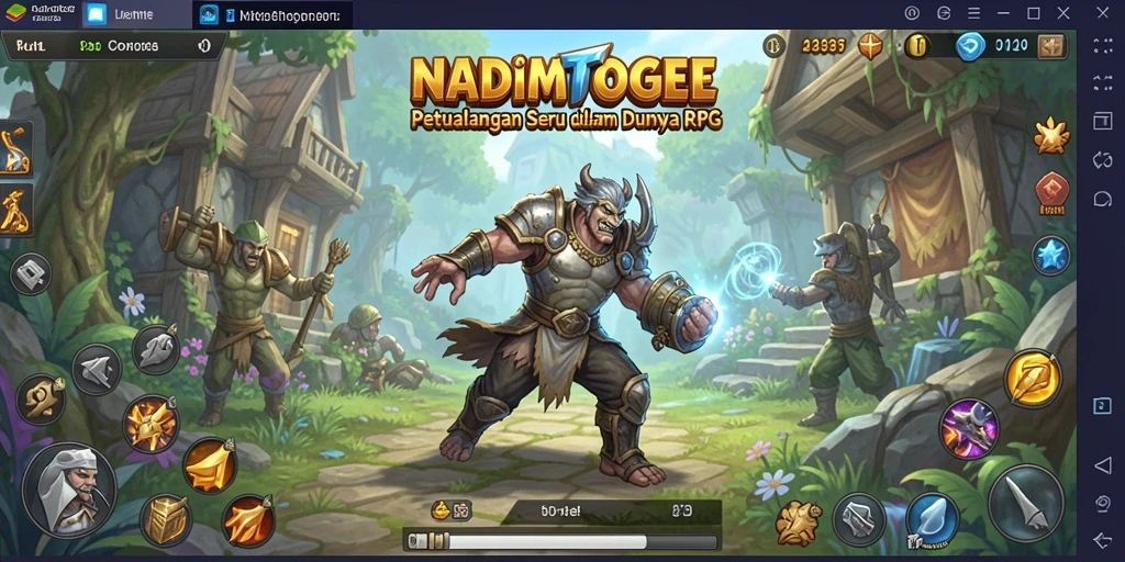 Tampilan pertarungan seru dan karakter dinamis di NADIMTOGEL.