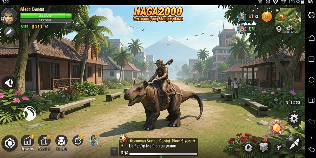 Tampilan gameplay NAGA2000 yang penuh warna dan menyenangkan.