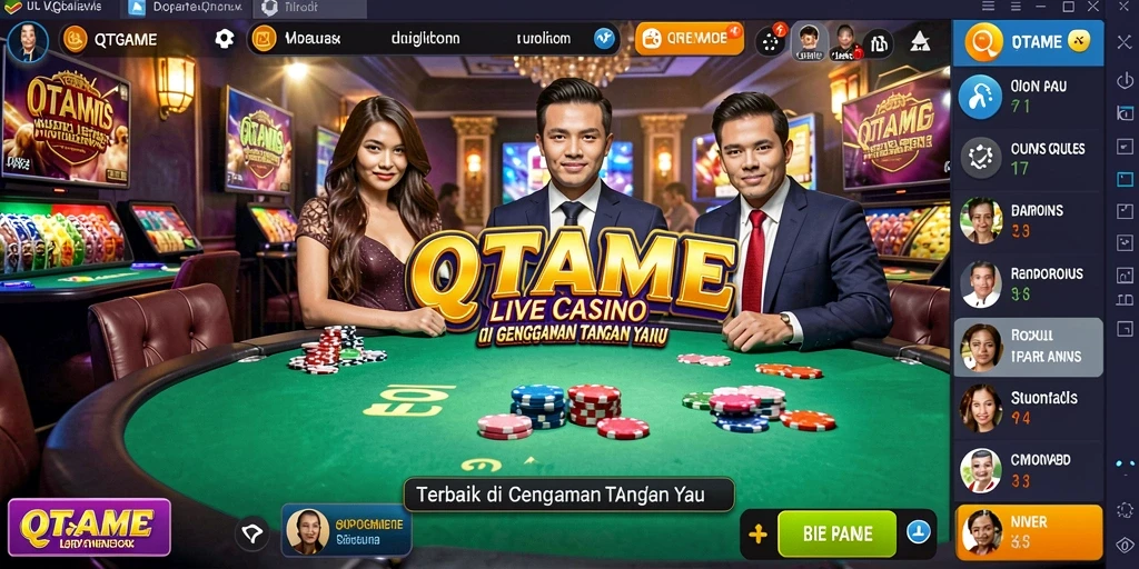 Tampilan gameplay QTGAME yang menarik pada Live Casino.