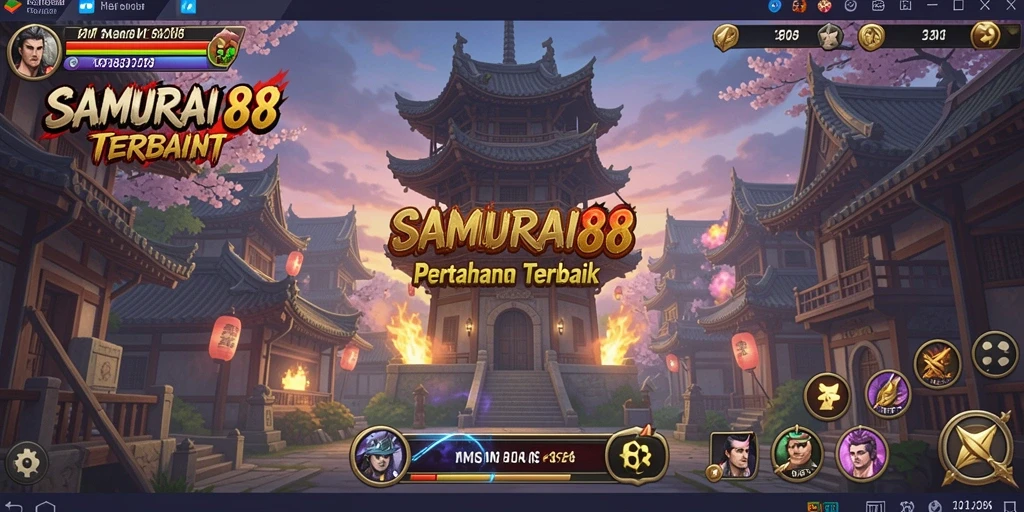 Screenshot utama SAMURAI88 menampilkan aksi seru dalam game Tower Defense.