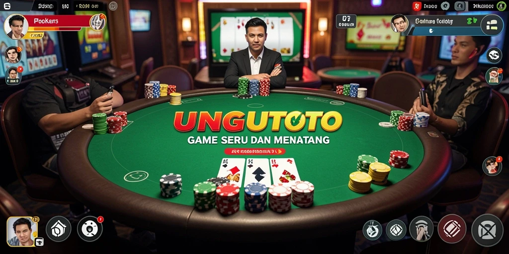Screenshot utama UNGUTOTO menampilkan gameplay Poker yang seru.