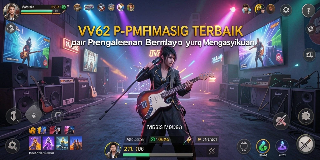 Tampilan gameplay VV62 yang menakjubkan dengan musik yang mengalun.