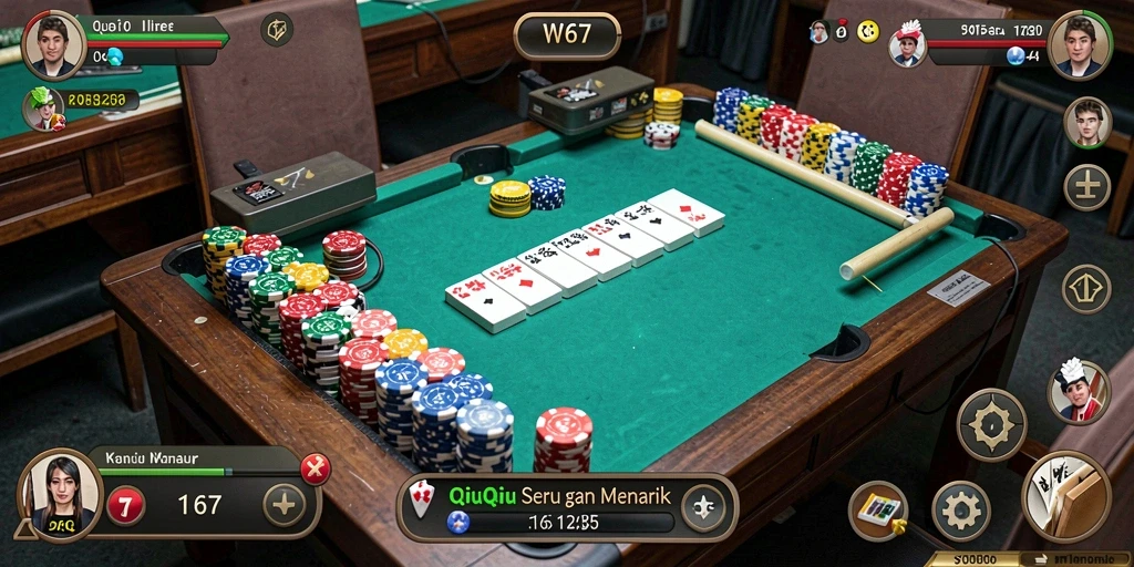 Screenshot W67 menampilkan gameplay QiuQiu yang seru.